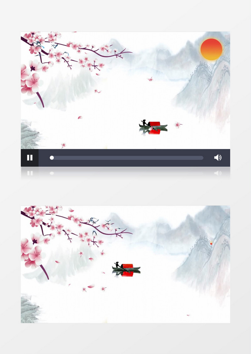 水墨画中国风格唯美背景ae模板