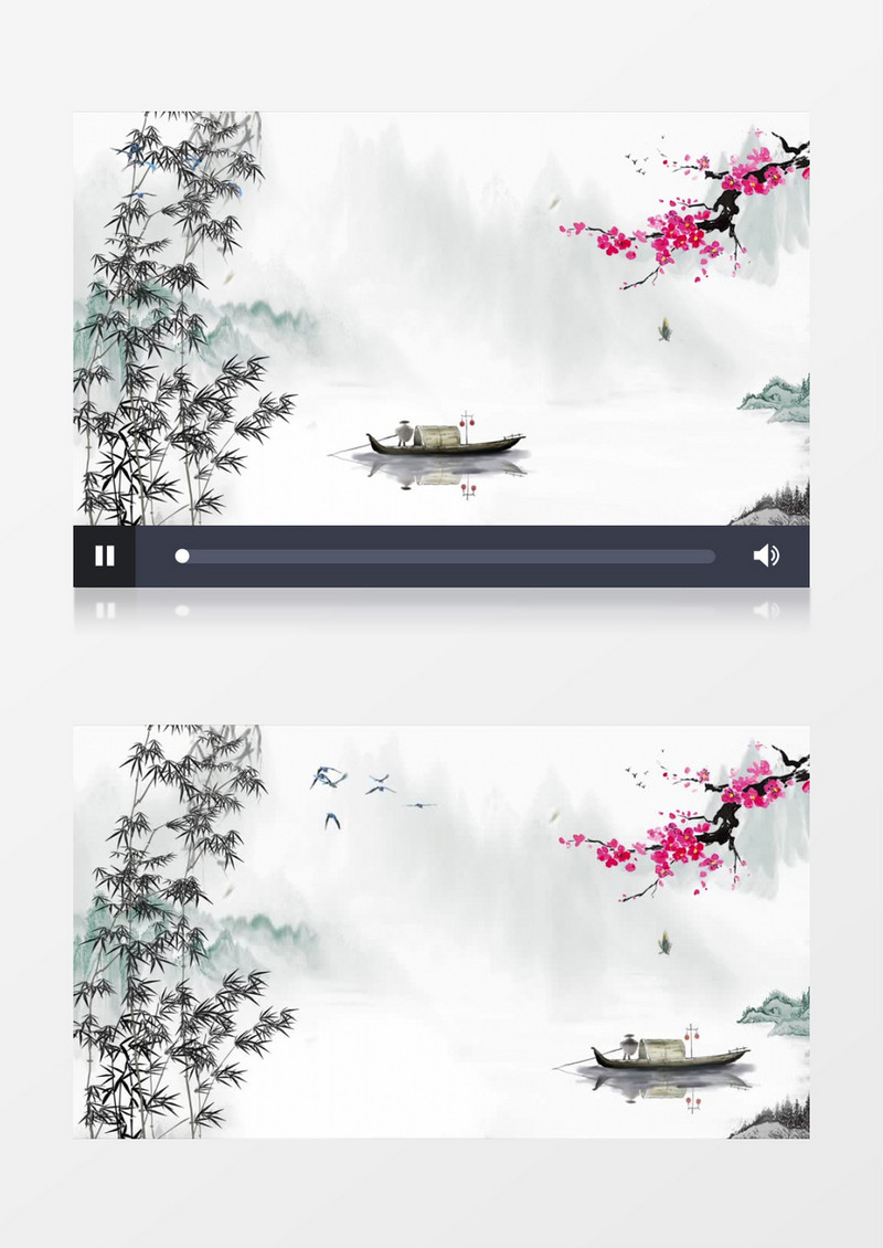 大气唯美水墨画中国风背景ae模板