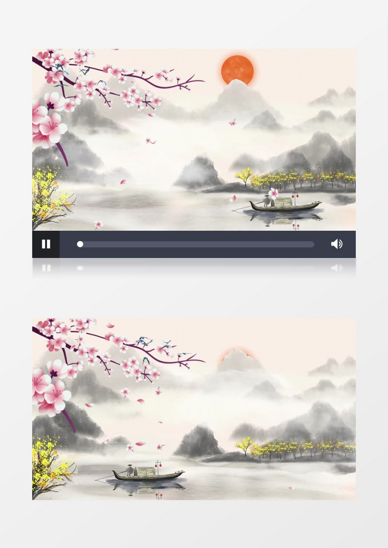 水墨唯美水墨画中国风背景ae模板