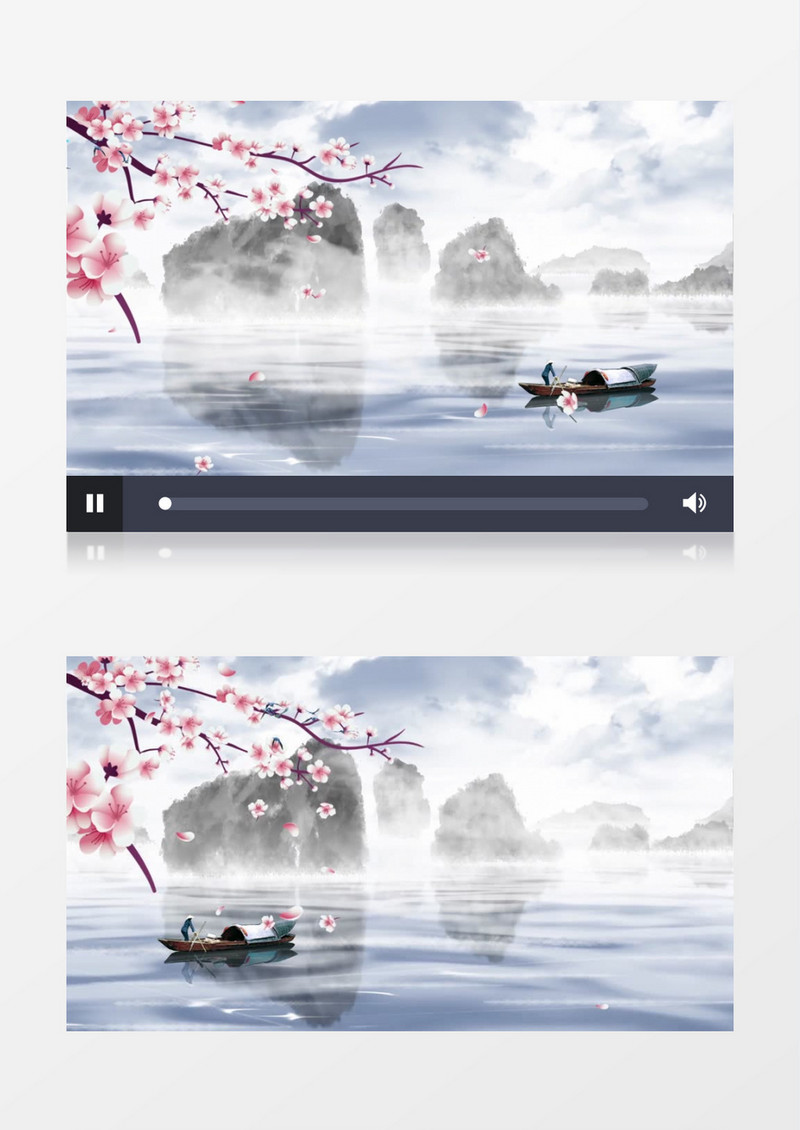 唯美水墨画中国风背景AE模板