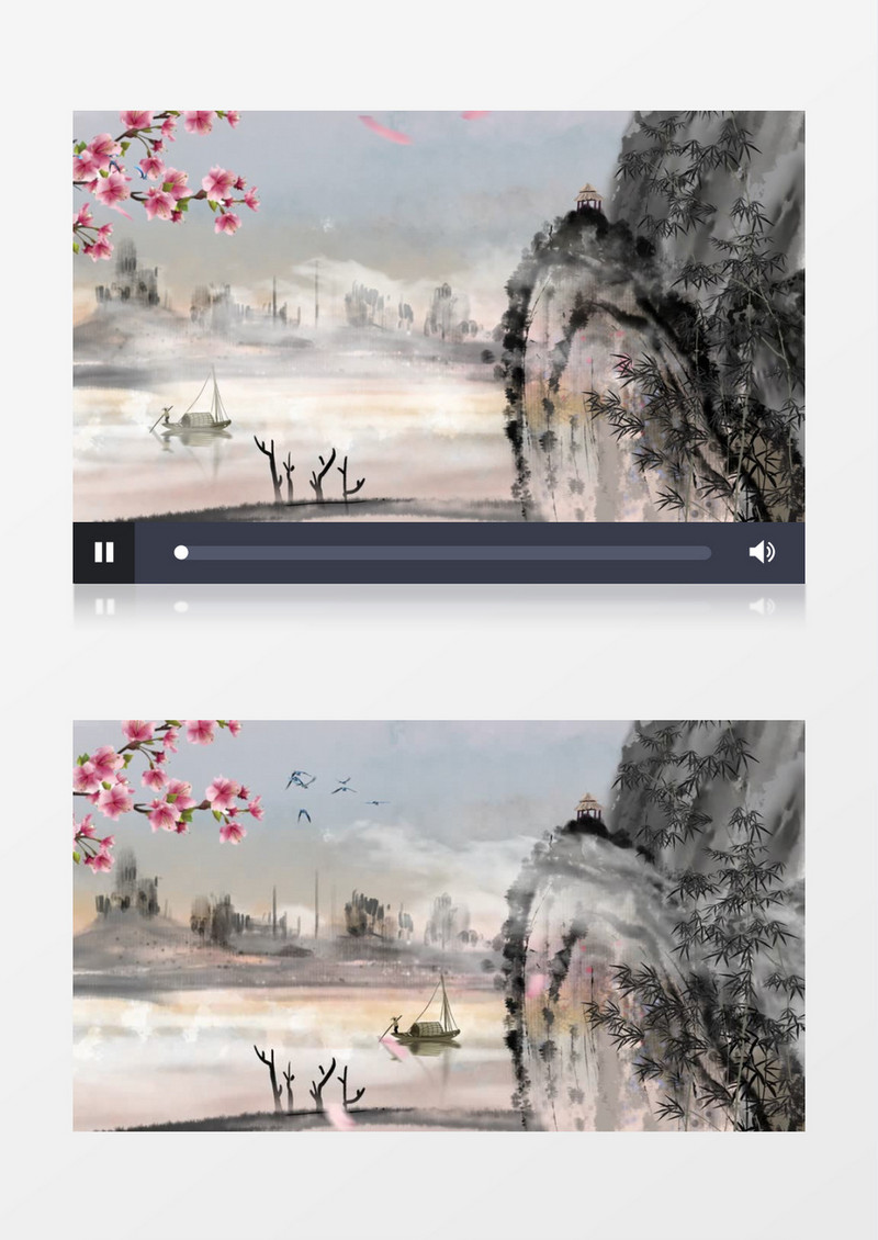 高清唯美水墨画中国风背景AE模板