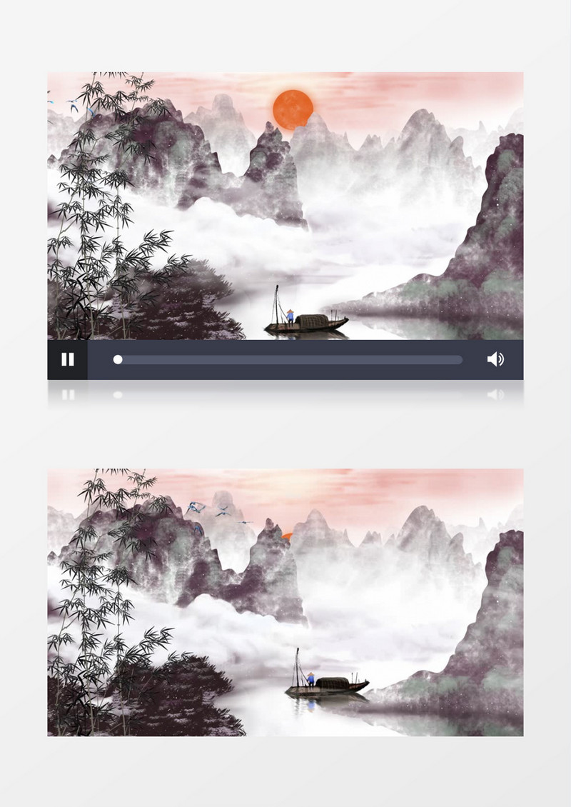 水墨画唯美大气中国风背景AE模板