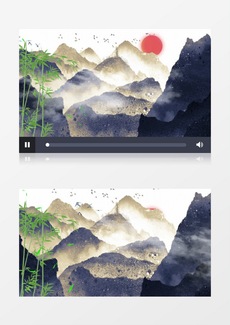 唯美大气水墨画素材中国风背景AE模板