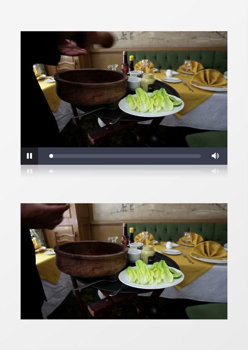 厨师在餐厅里准备沙拉实拍视频素材