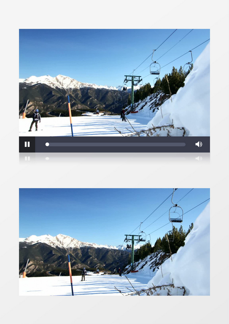 人们在山上滑雪实拍视频素材