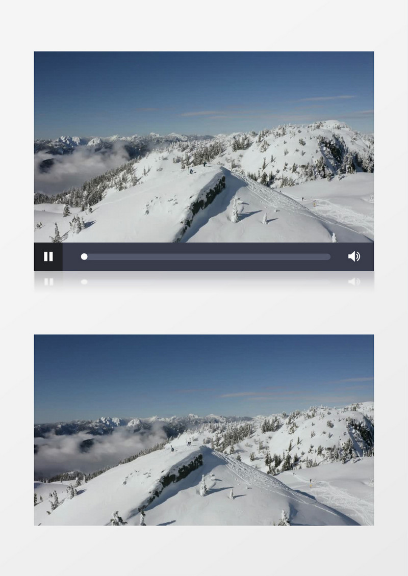 白雪皑皑山脉的全景实拍视频素材