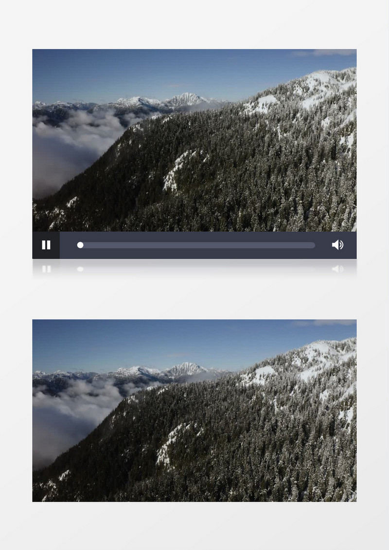 航拍雪山上松树实拍视频素材