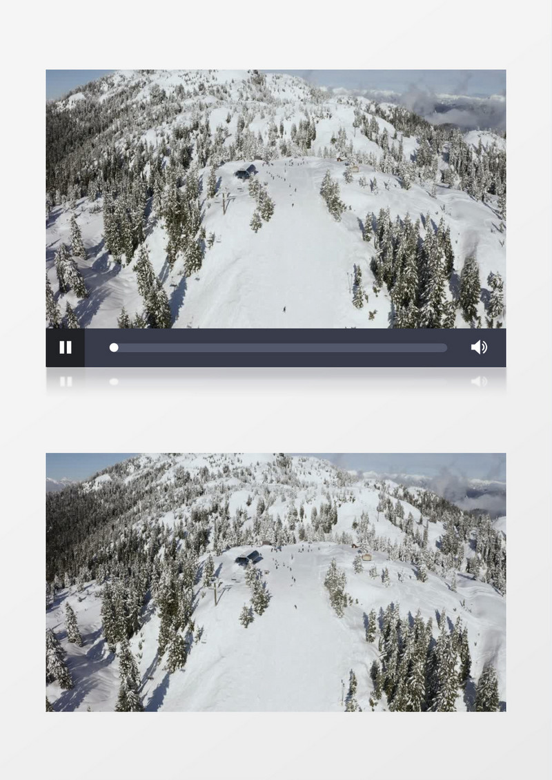 雪山的全景和滑雪者实拍视频素材