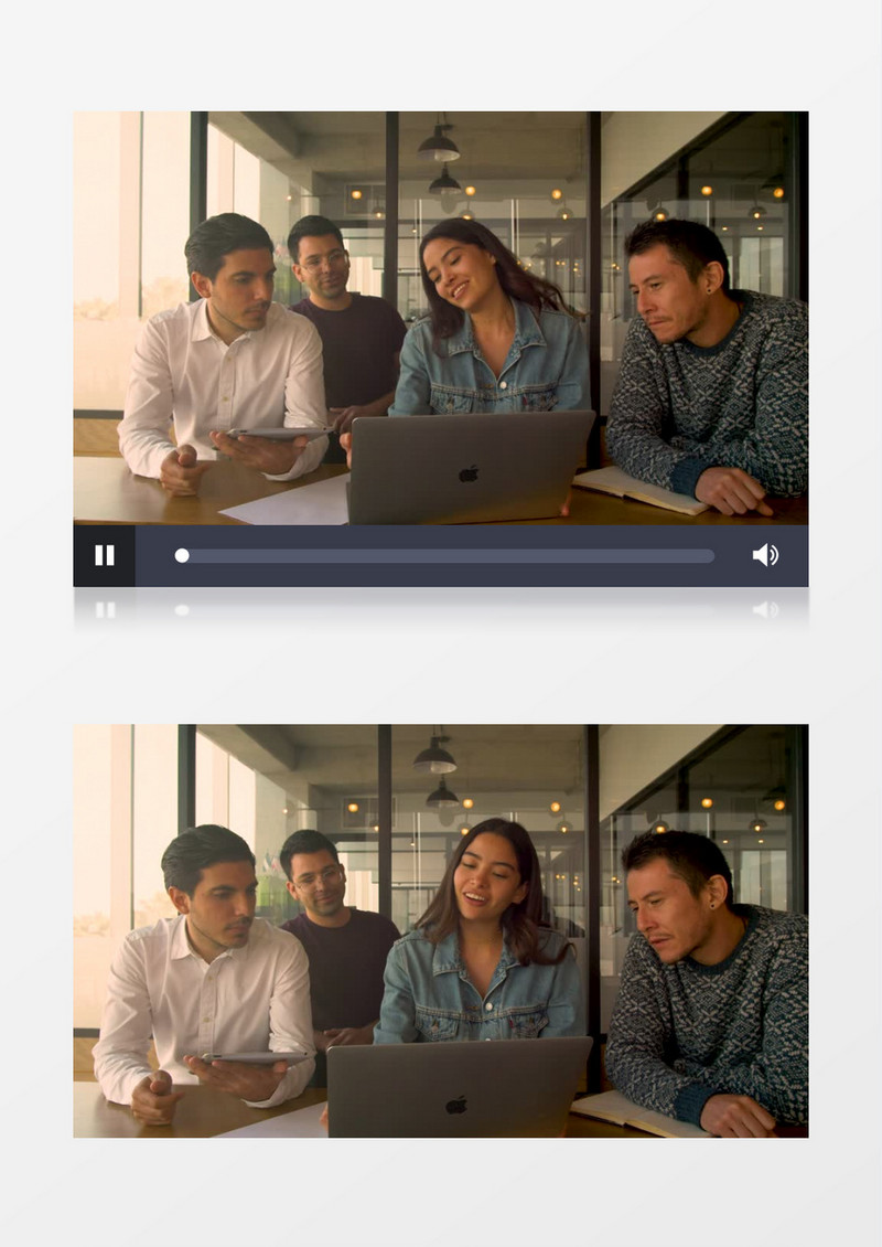 四个人在办公室开会讨论实拍视频素材