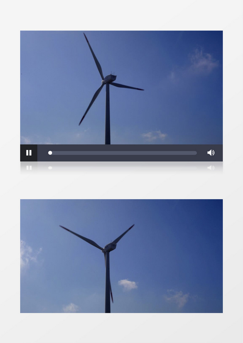 晴天下的风力发电机旋转风电场实拍视频素材