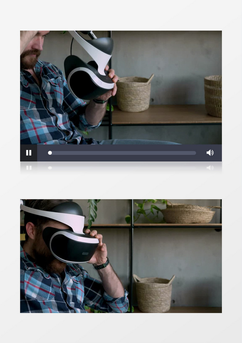 男子戴上VR眼镜实拍视频素材