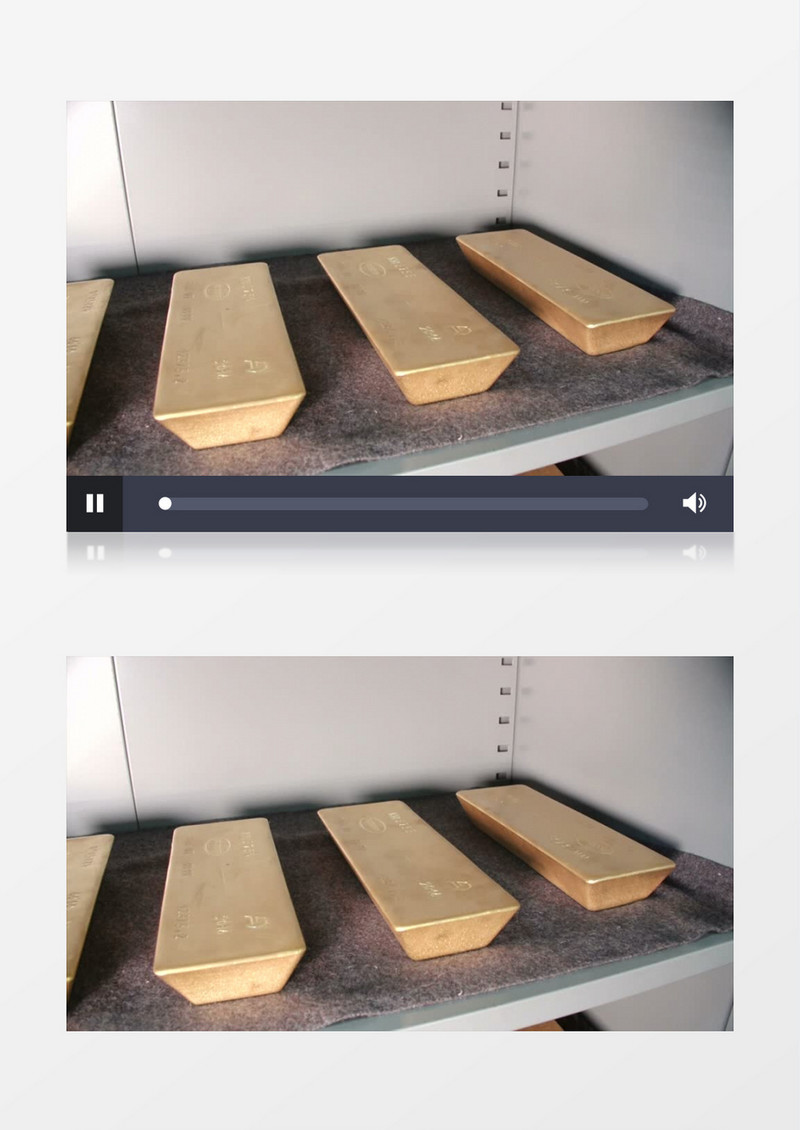 特写拍摄保险箱里的金块实拍视频素材