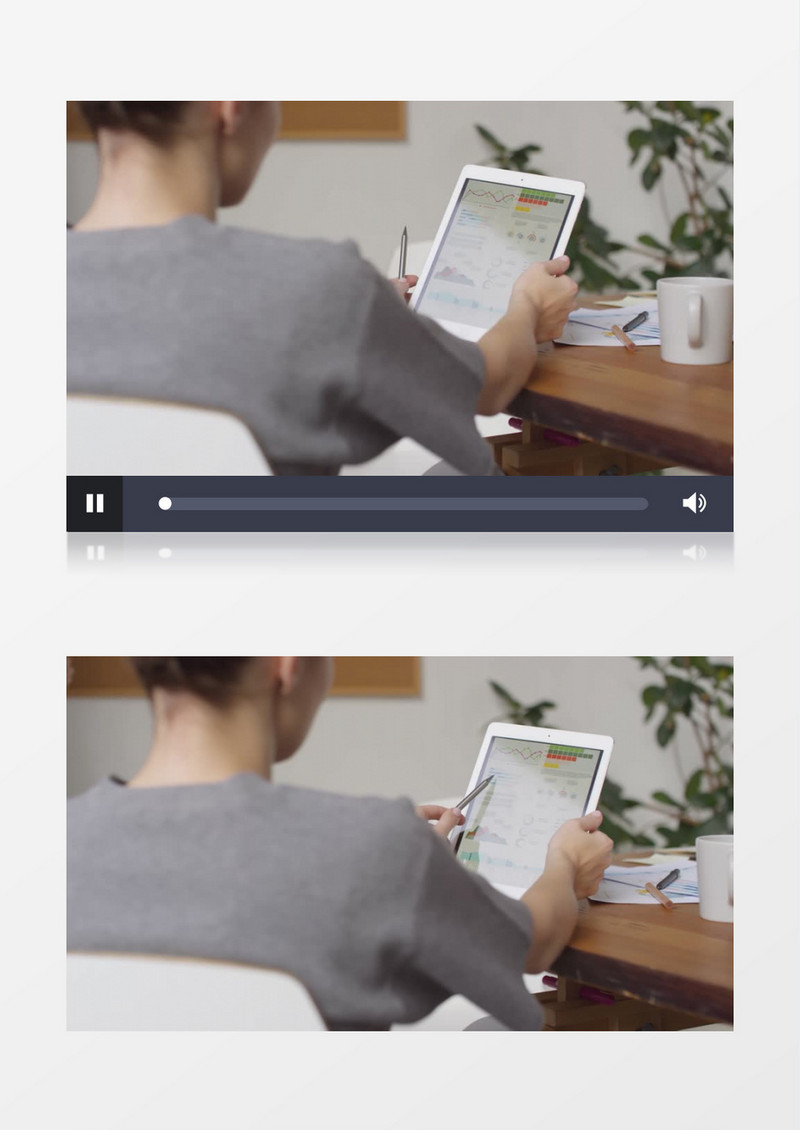在ipad上查看报表的女人实拍视频素材