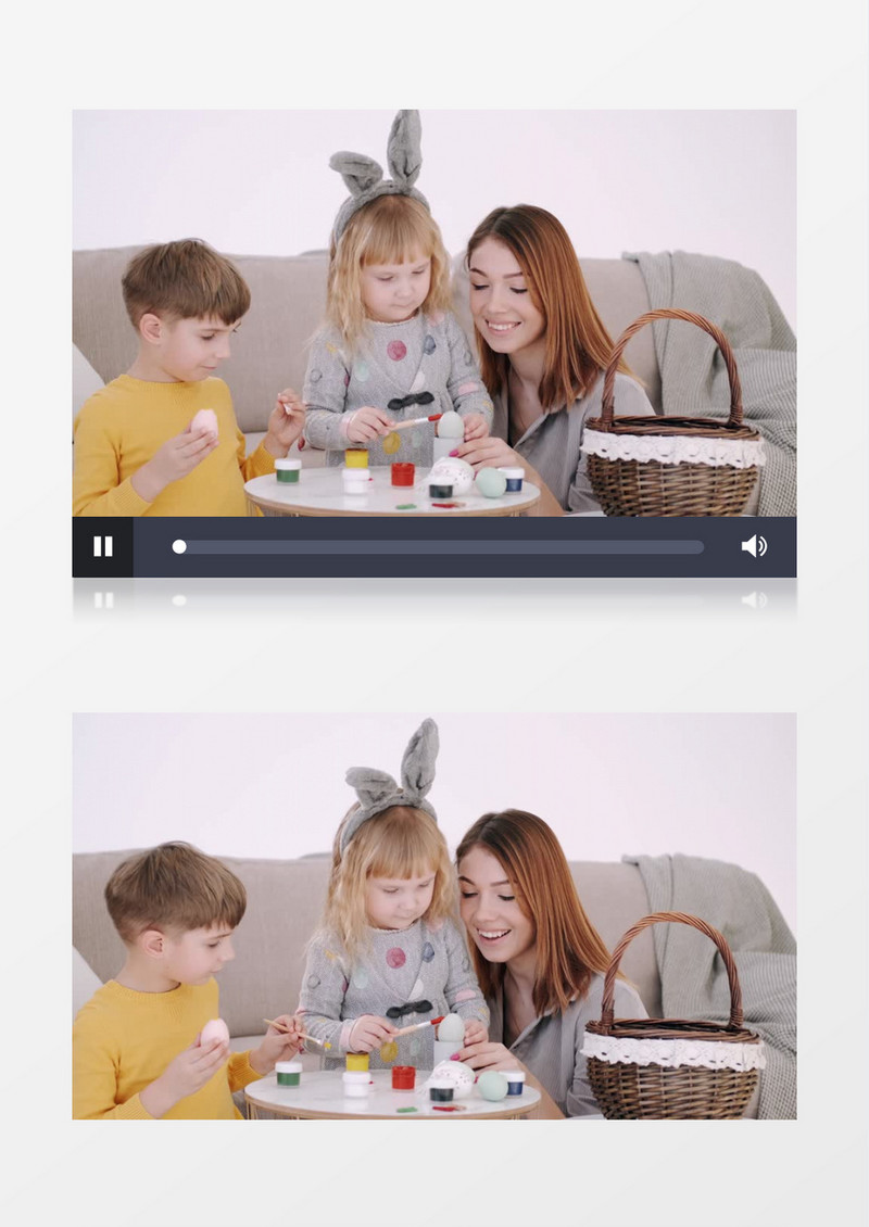 妈妈在陪着宝宝画彩蛋实拍视频素材