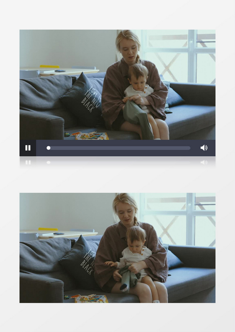 妈妈在给宝宝穿裤子实拍视频素材