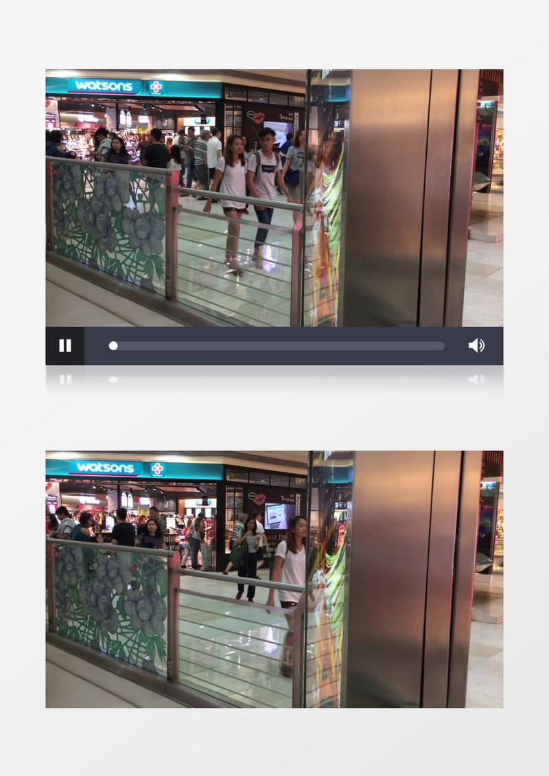 人们在商场逛街购物实拍视频素材