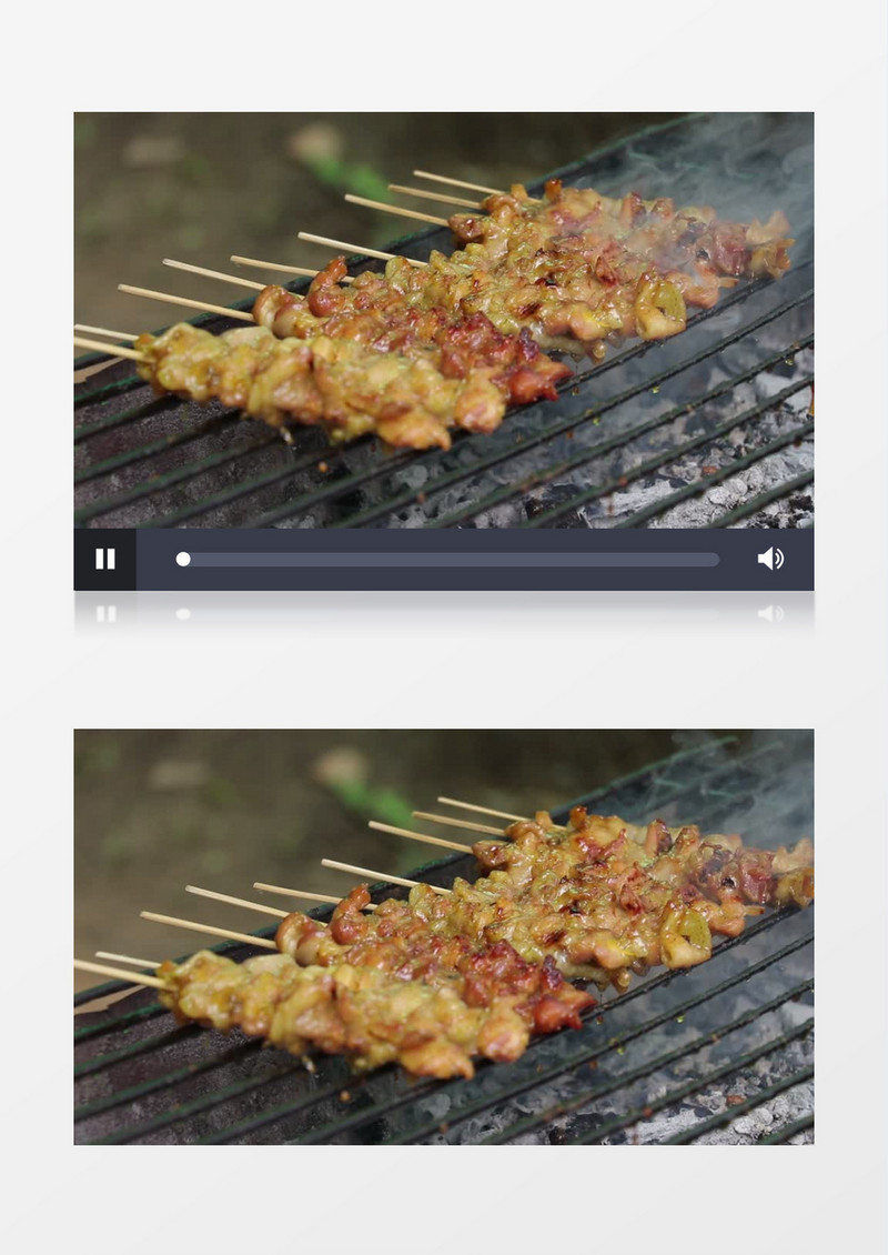 用烤架烤羊肉串实拍视频素材