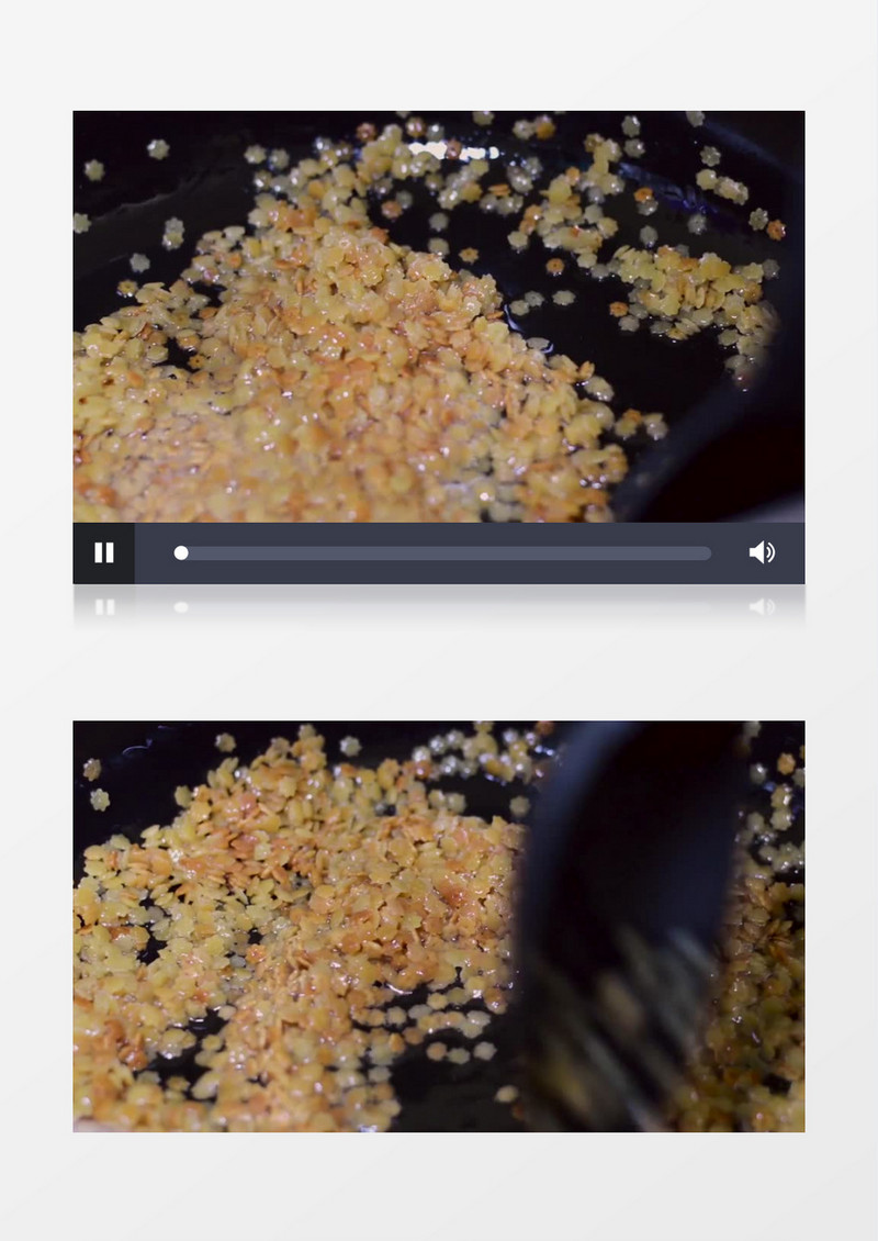 在油锅中轻轻翻炒的美食实拍视频素材
