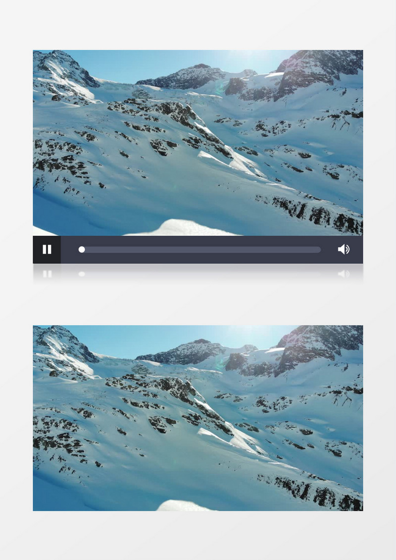 雪景包裹的岩石实拍视频素材