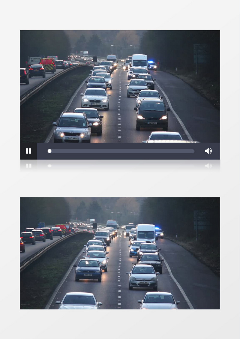 傍晚道路上的车辆实拍视频素材