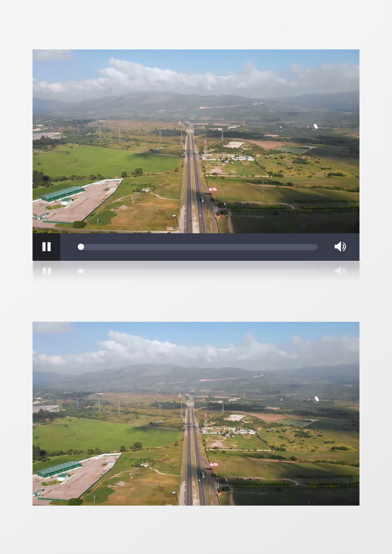 航拍笔直延长的道路实拍视频素材