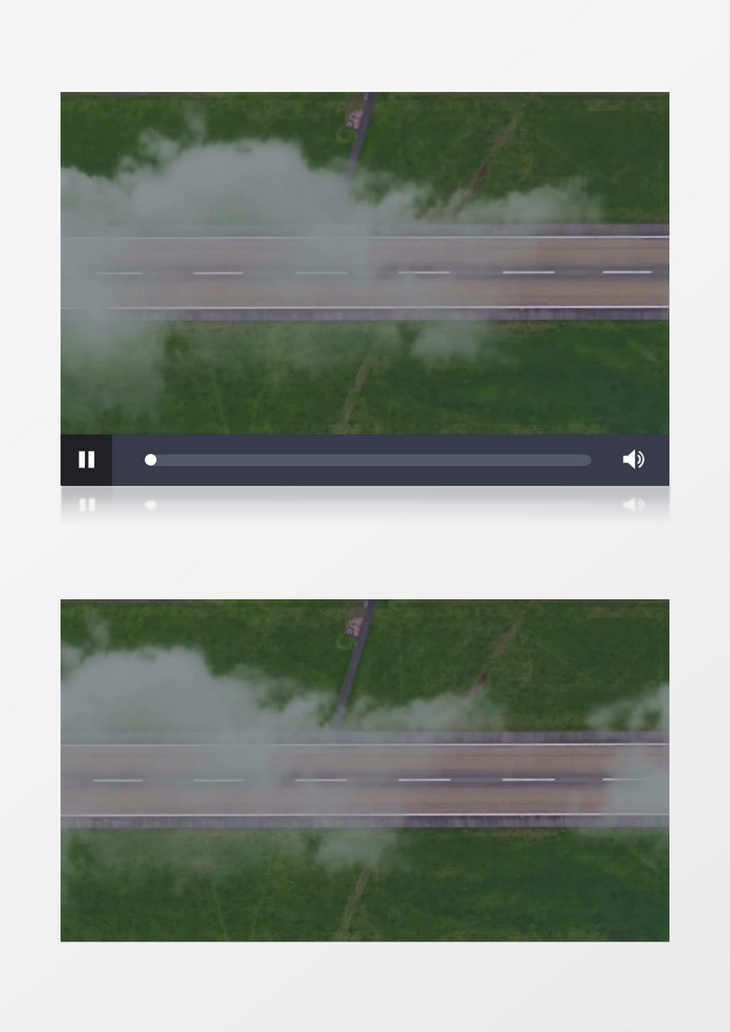 俯拍云朵下的道路实拍视频素材