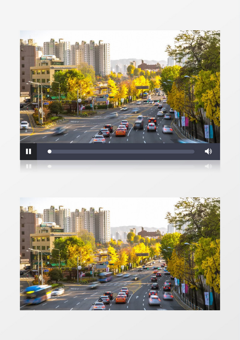 俯拍十字街头的行车实拍视频素材