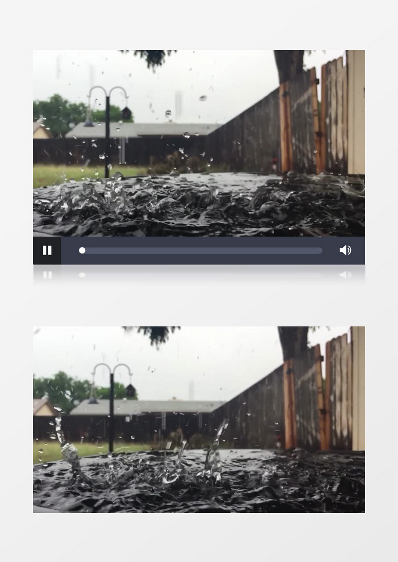 雨滴滴落在水面上的过程实拍视频素材