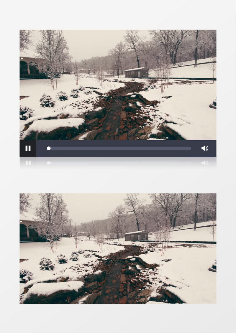 雪中淳淳流水的小溪实拍视频素材