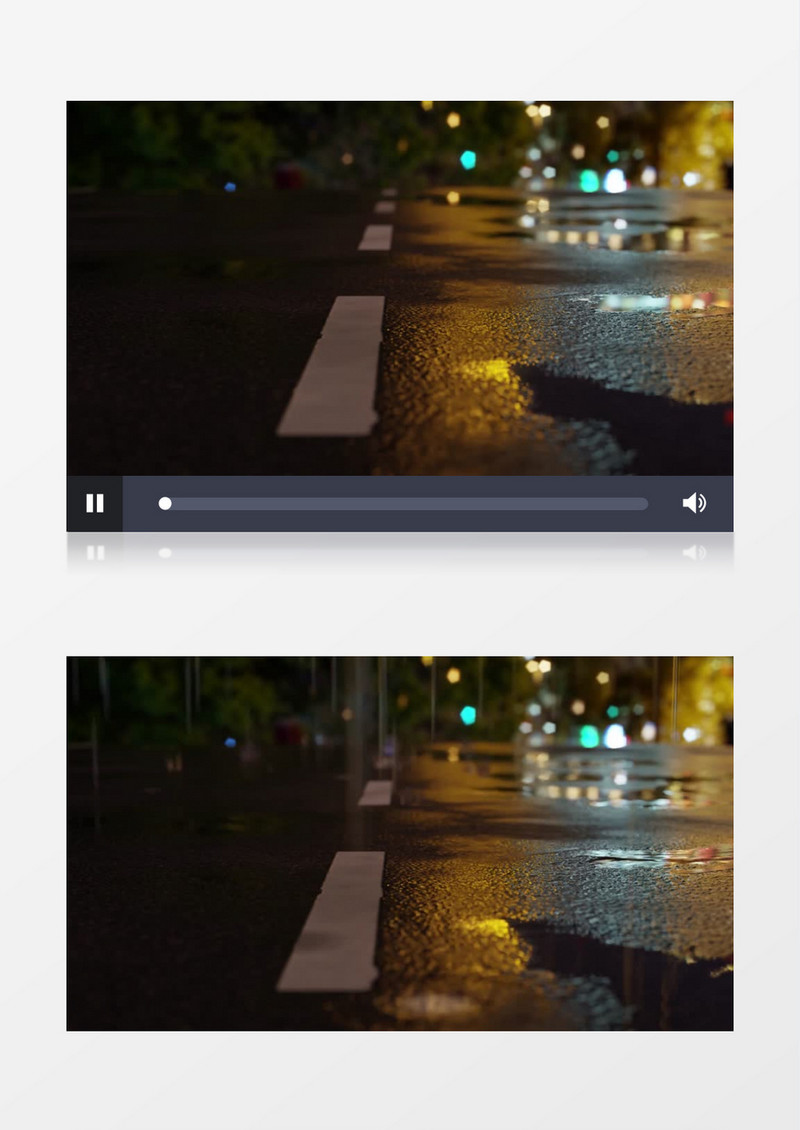 高清实拍夜晚雨滴落在地面实拍视频素材