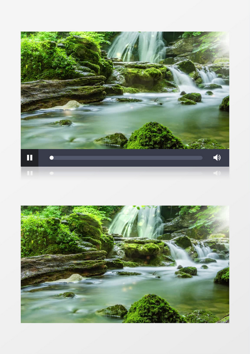 绿色森林瀑布安静背景视频