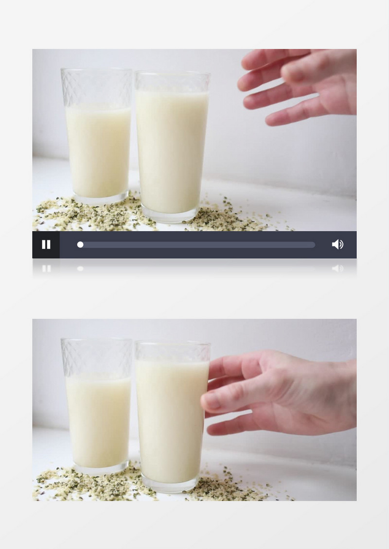 端起桌子上的豆浆实拍视频素材