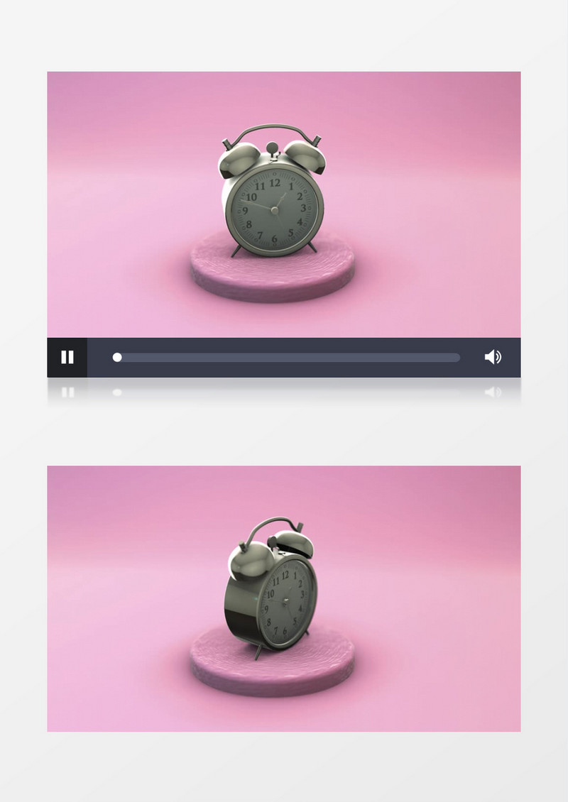 在圆盘上旋转的3D闹钟视频素材