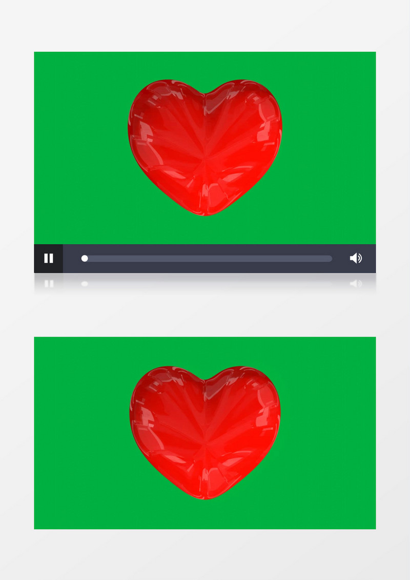 在跳动的立体红色爱心视频素材