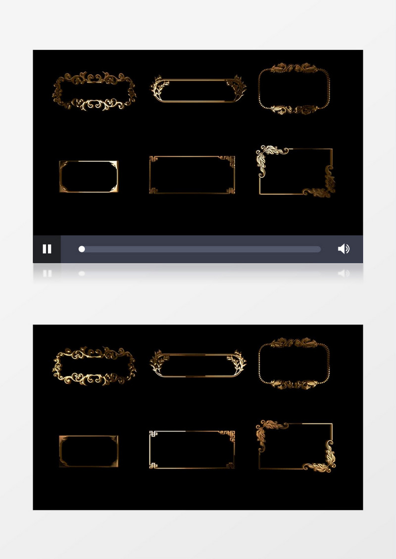 大气金色金属边框视频素材AE模板