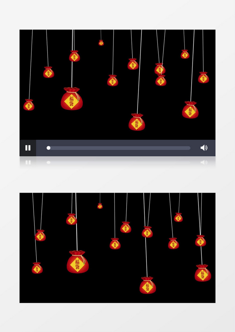 牛年新春佳节福袋不断摆动透明通道后期素材ae模板
