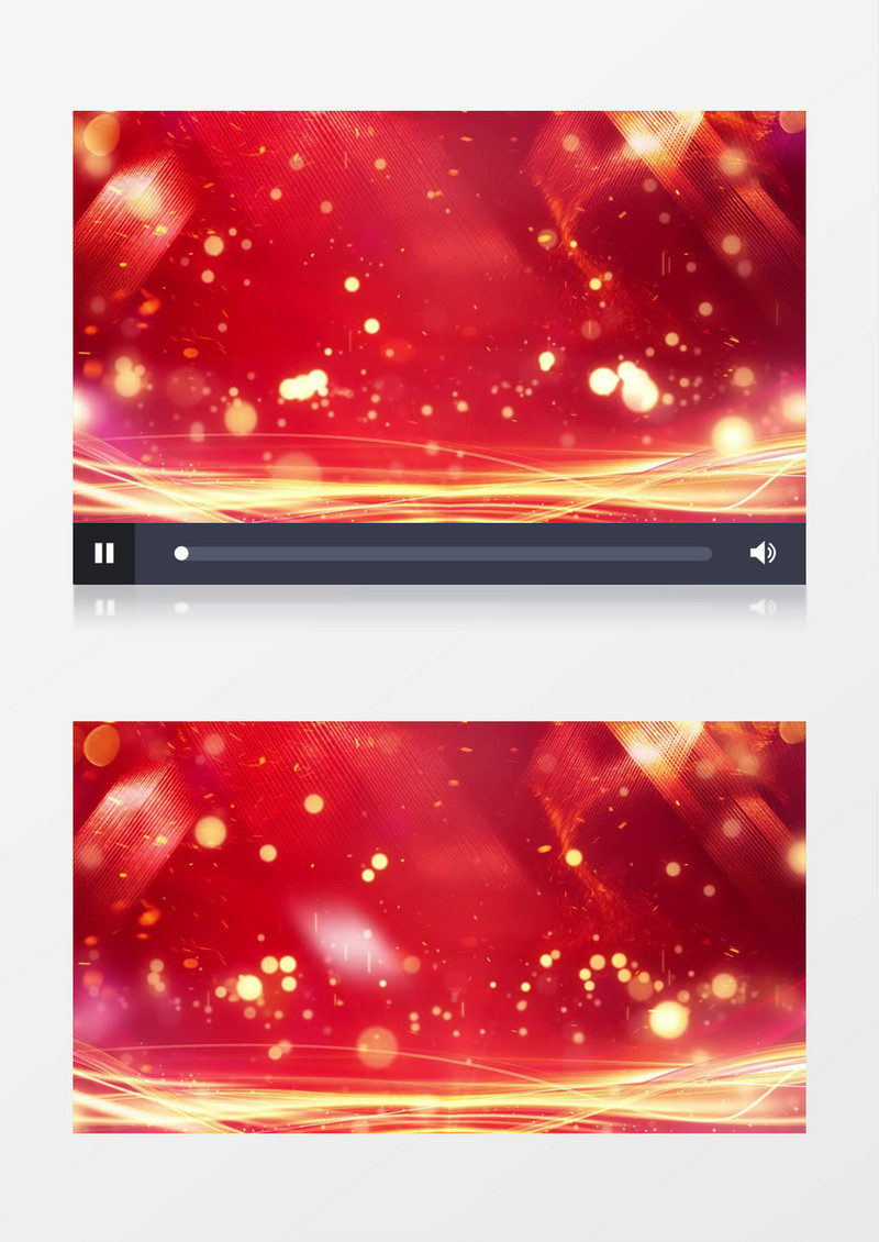 红色喜庆风金色粒子光斑效果晚会年会背景视频