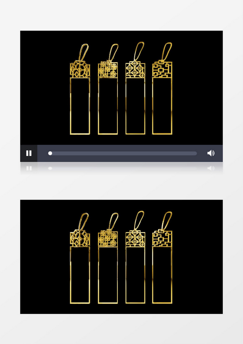 古风吊牌边框金色后期素材AE模版