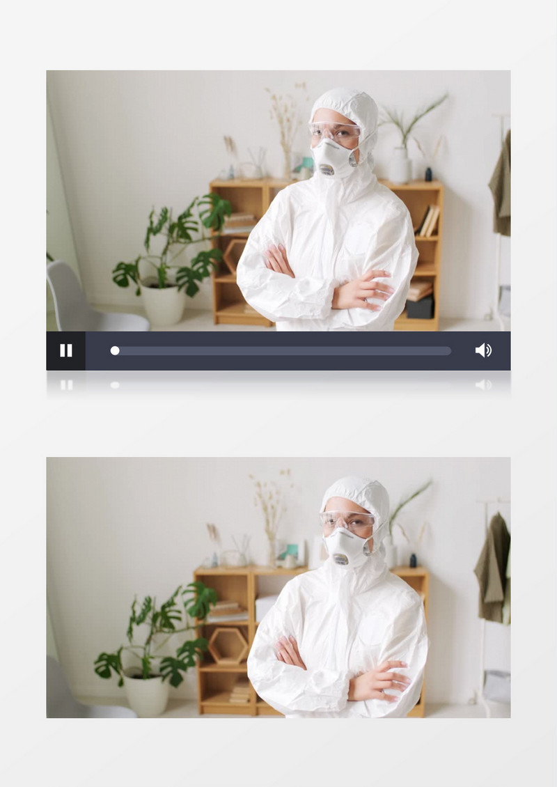 穿戴好防护服的人实拍视频素材