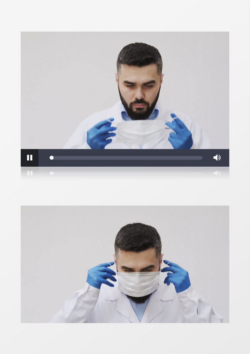 高清实拍男医生展示口罩正确戴法实拍视频素材