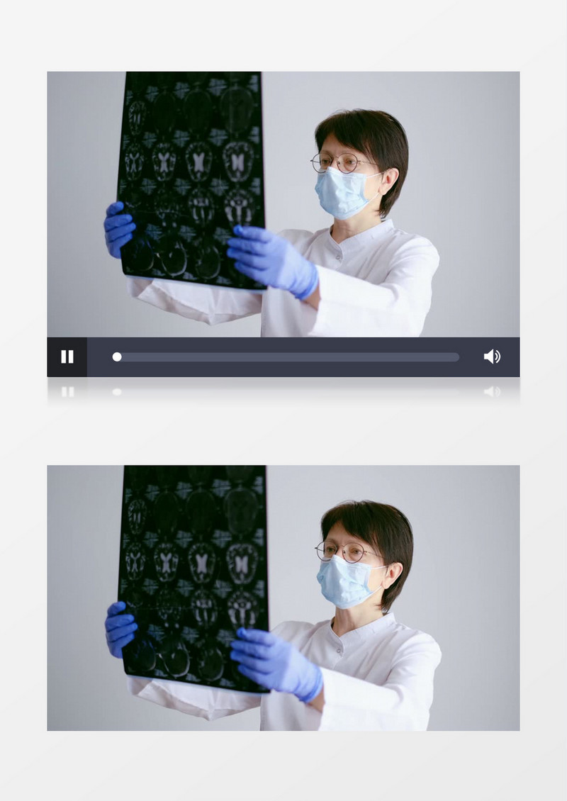 戴眼镜女医生在看患者的X光片实拍视频素材