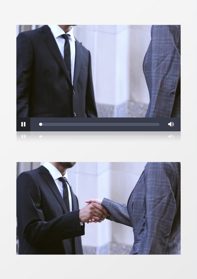 两个西装人士握手合作特写实拍视频素材