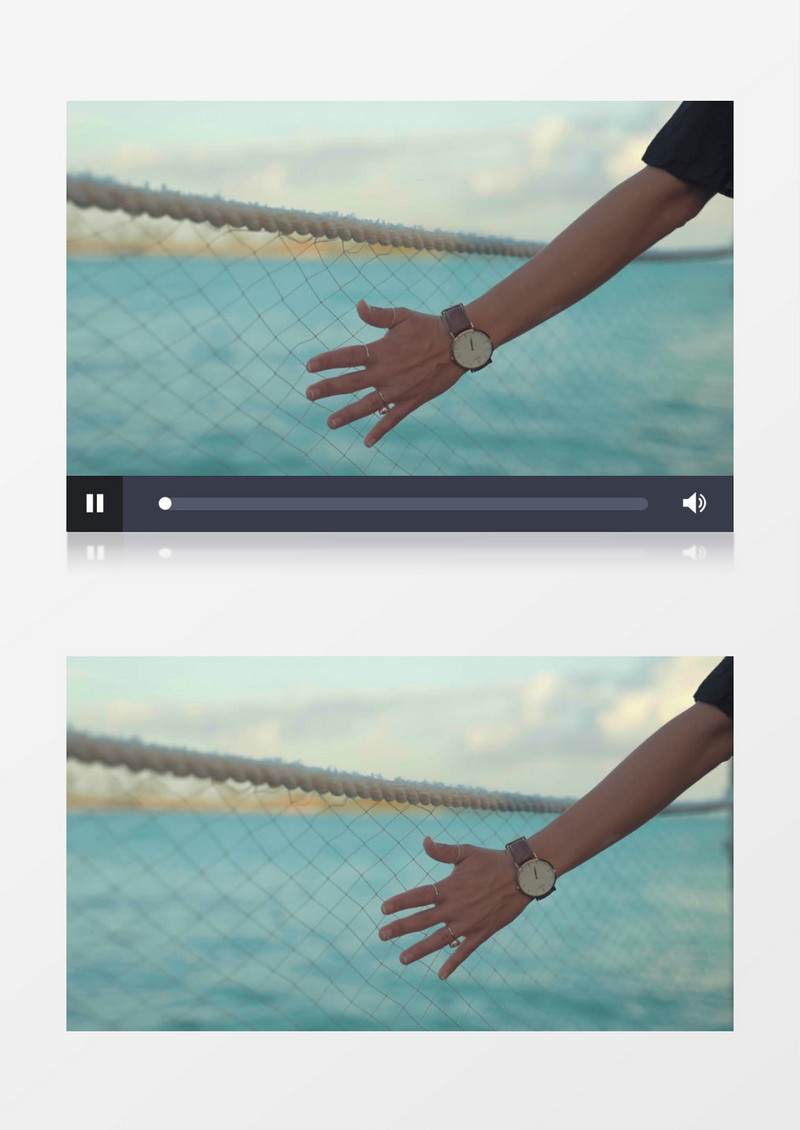 手缓缓划过桥上的护网实拍视频素材
