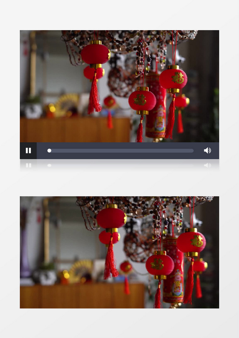 实拍红色的灯笼实拍视频素材