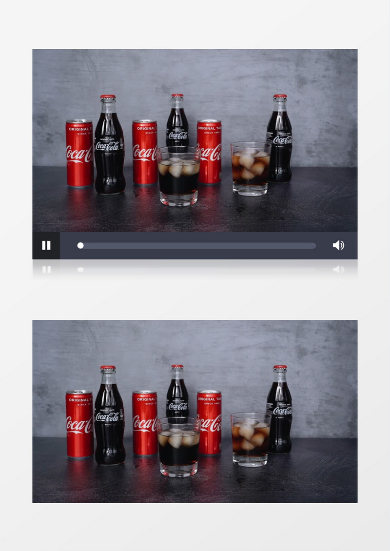 往桌面摆放的可乐里面加冰实拍视频素材模板下载