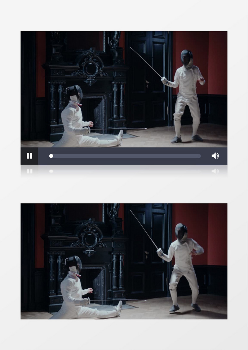 两个人在击剑实拍视频素材