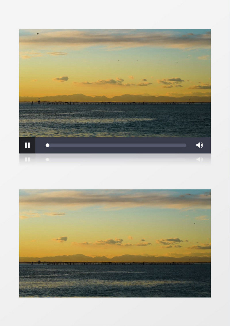 唯美海边黄昏天空云朵自然景观实拍视频