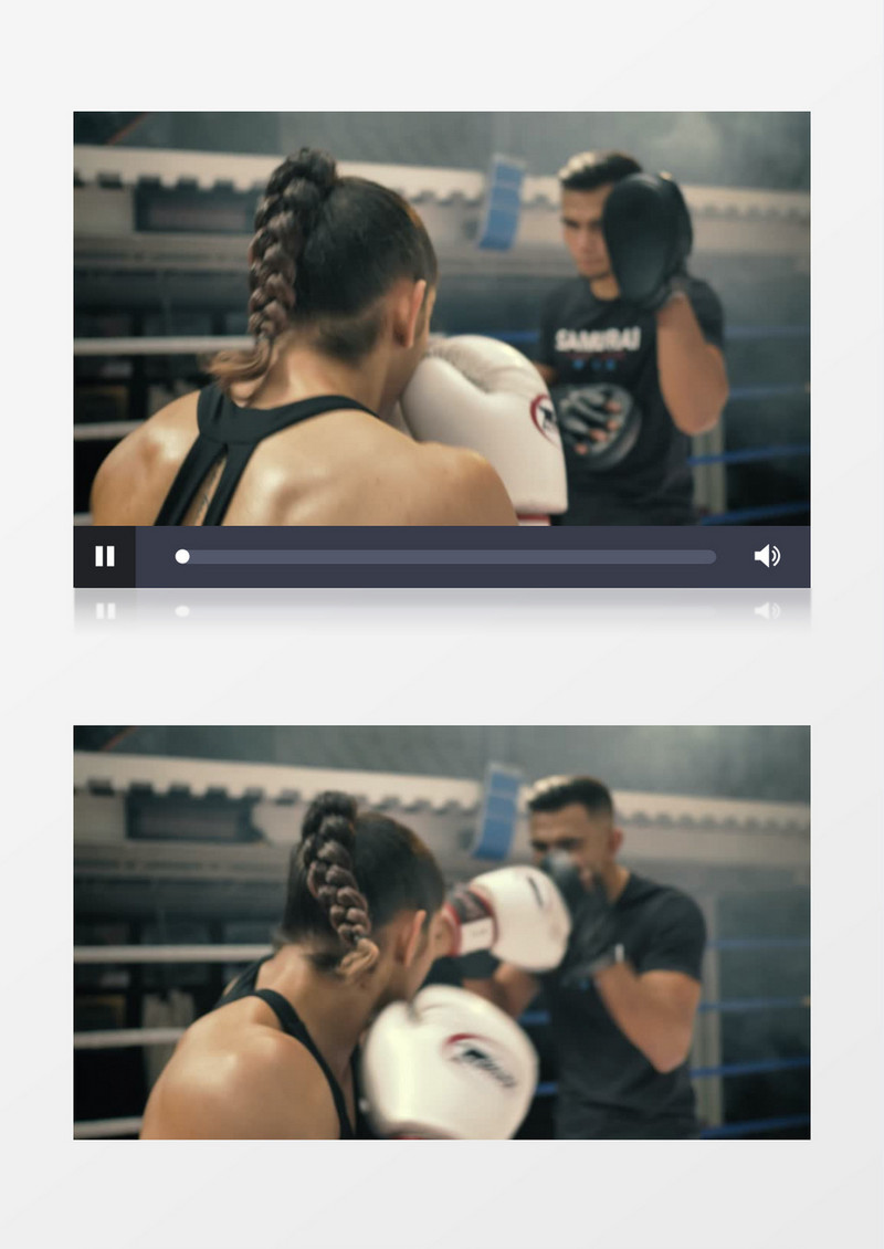 男女拳击对打训练实拍视频