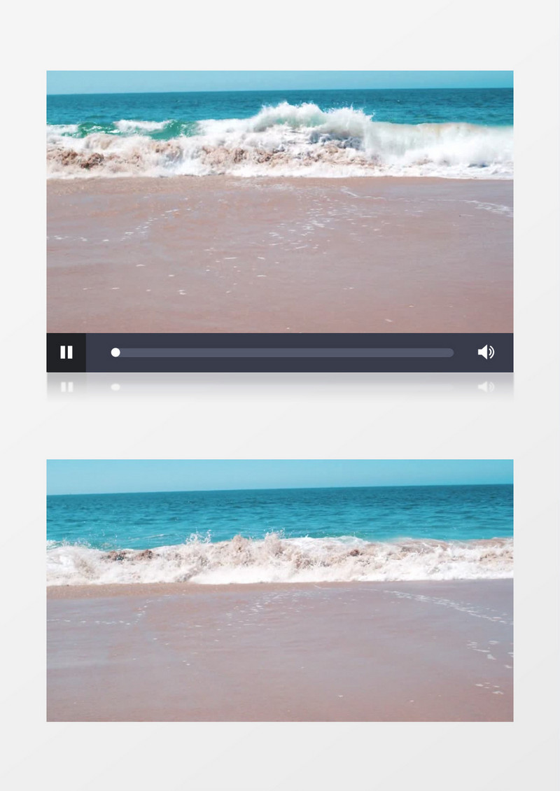 蓝色海边浪花朵朵实拍视频
