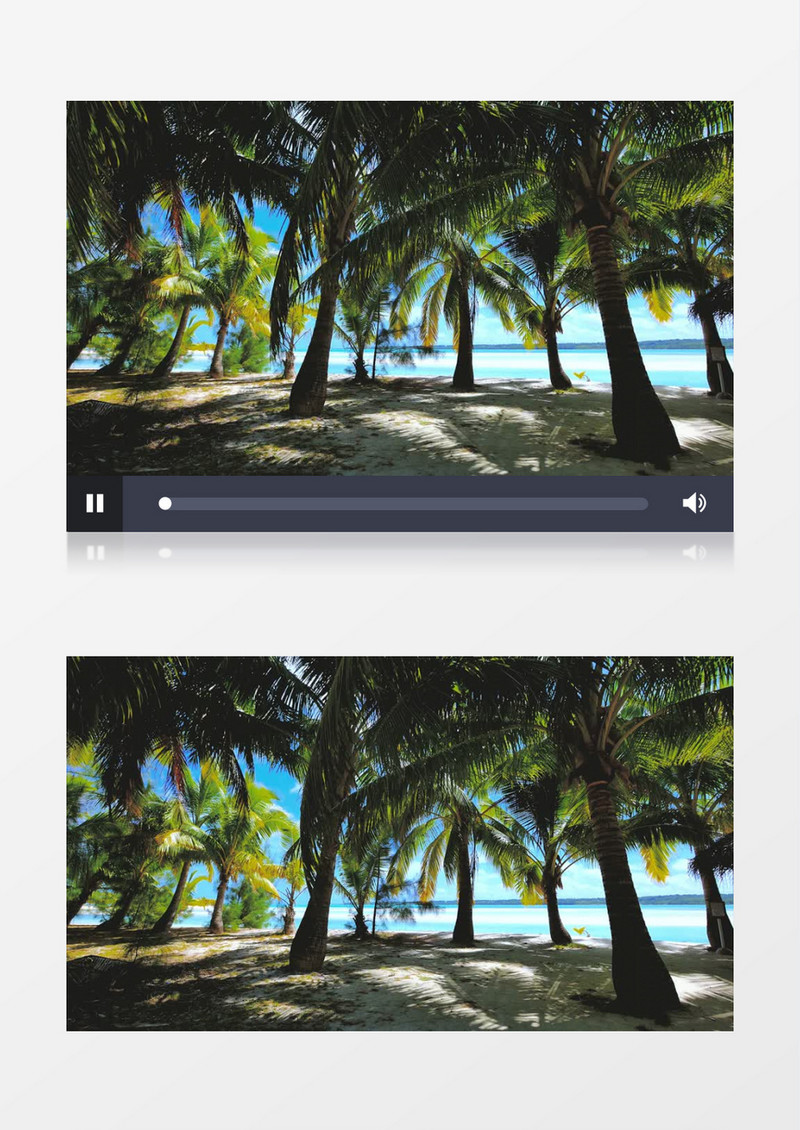 海边椰树热带风情实拍视频